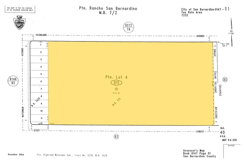 401 E Highland Ave, San Bernardino, CA for lease - Plat Map - Image 2 of 5