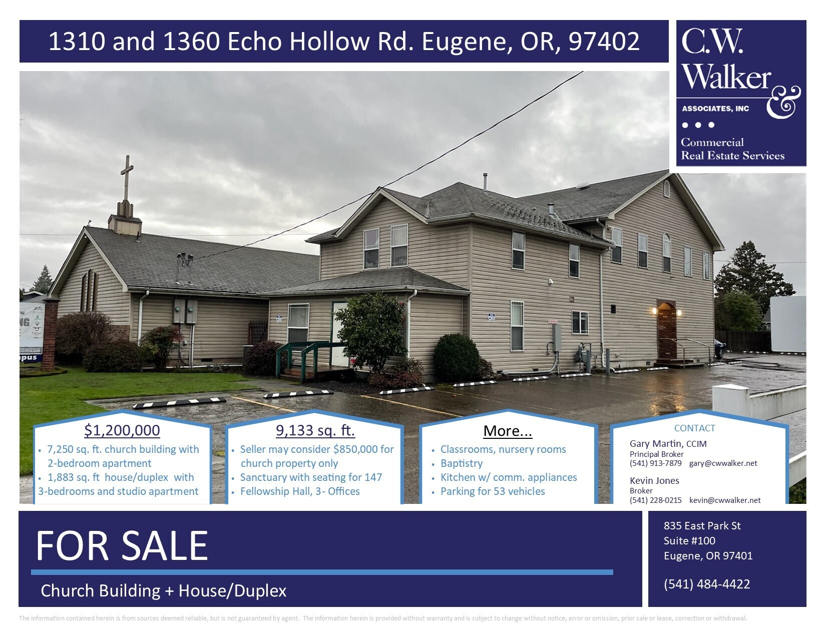 Church Building + House/Duplex Eugene, OR for Sale