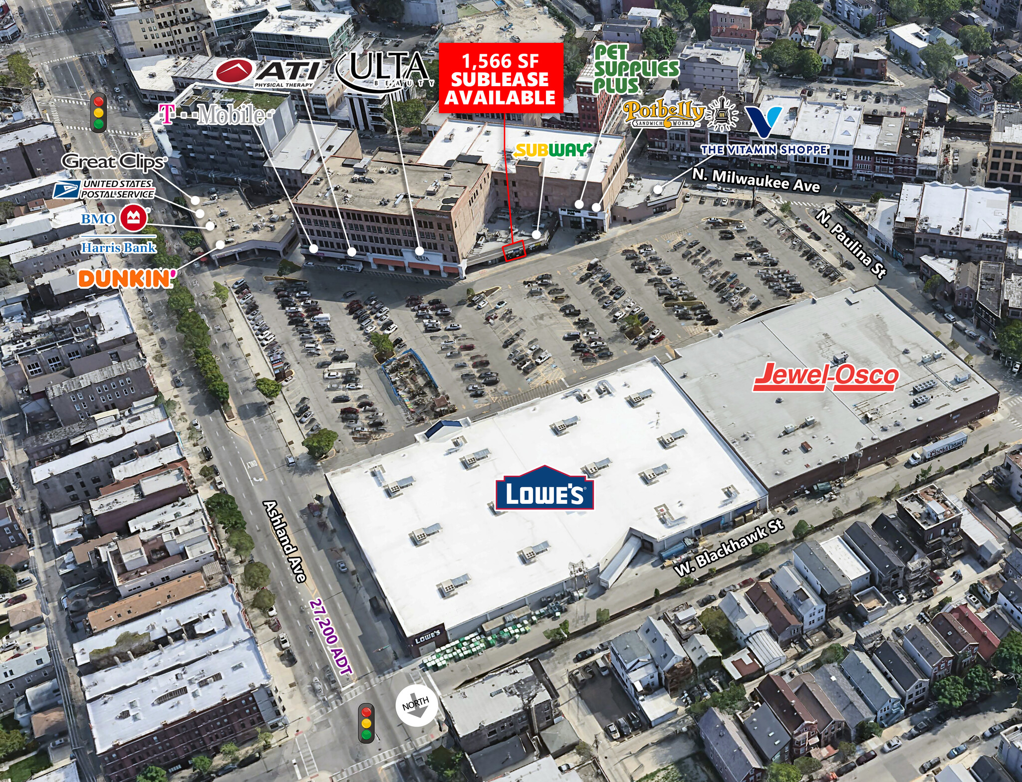 1300 N Ashland Ave, Chicago, IL for lease Aerial- Image 1 of 1