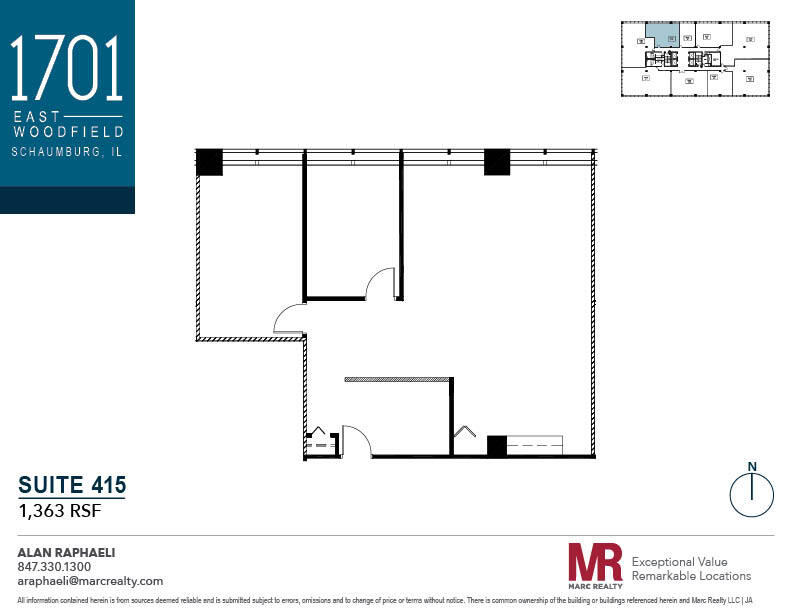 1701 E Woodfield Rd, Schaumburg, IL for lease Floor Plan- Image 1 of 7