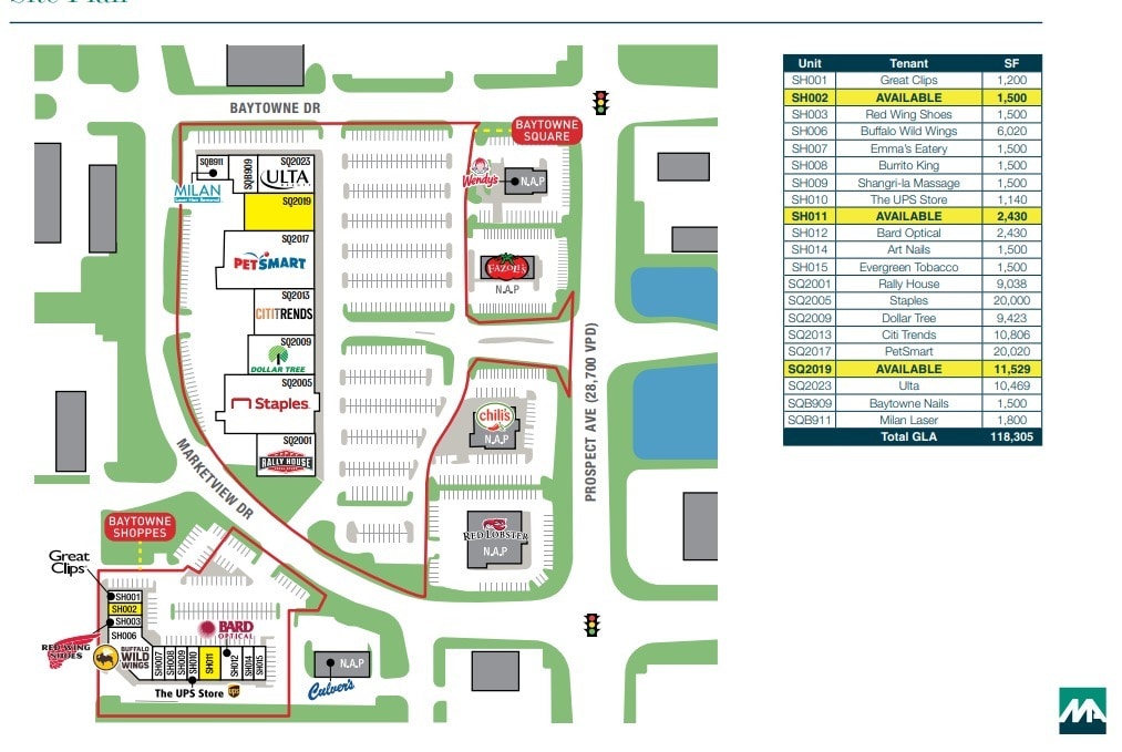 2001-2023 N Prospect Ave, Champaign, IL for lease Site Plan- Image 1 of 1