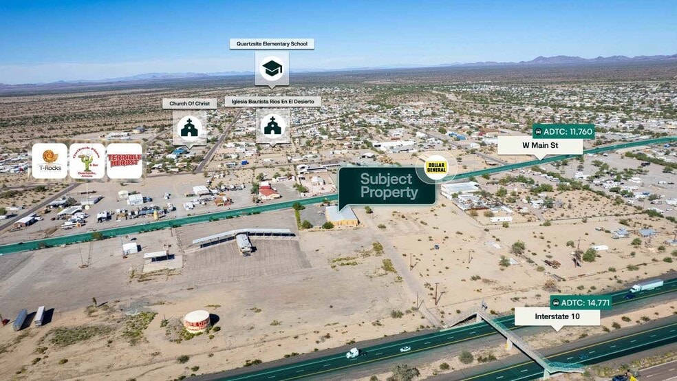 925 Main st, Quartzsite, AZ for sale - Aerial - Image 2 of 2