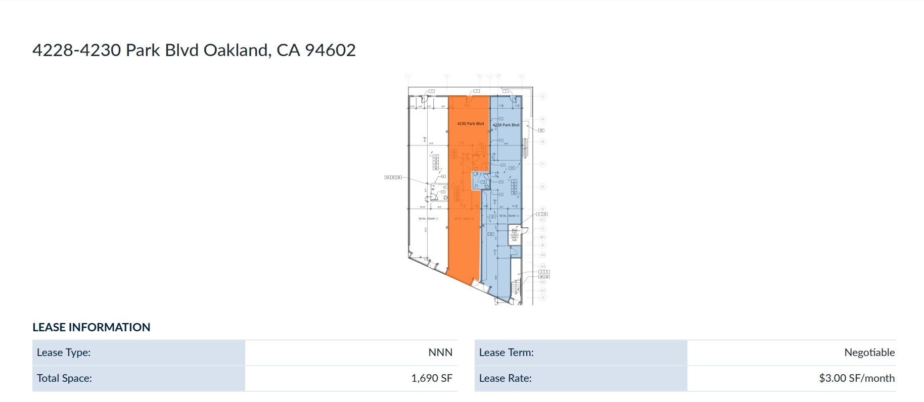 4226-4232 Park Blvd, Oakland, CA for lease Floor Plan- Image 1 of 1