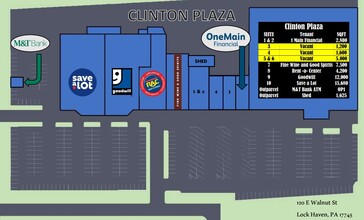 120 E Walnut St Clinton Plaza, Lock Haven, PA for lease Site Plan- Image 2 of 2