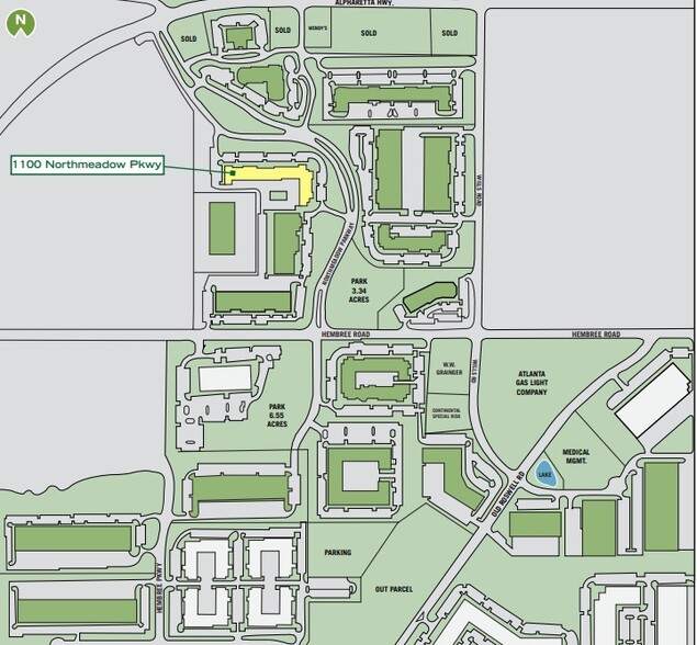 1100 Northmeadow Pky, Roswell, GA for lease - Site Plan - Image 2 of 3