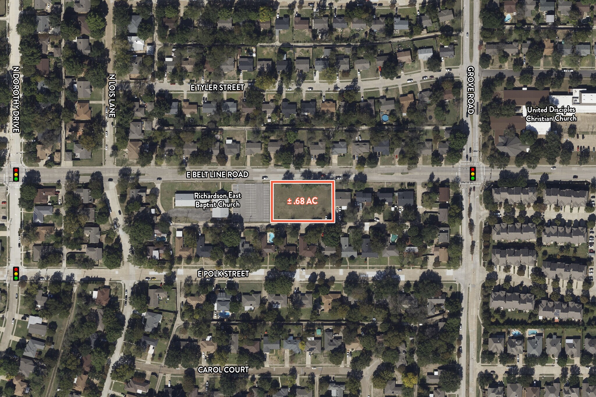 520 Main st, Richardson, TX for sale Aerial- Image 1 of 1