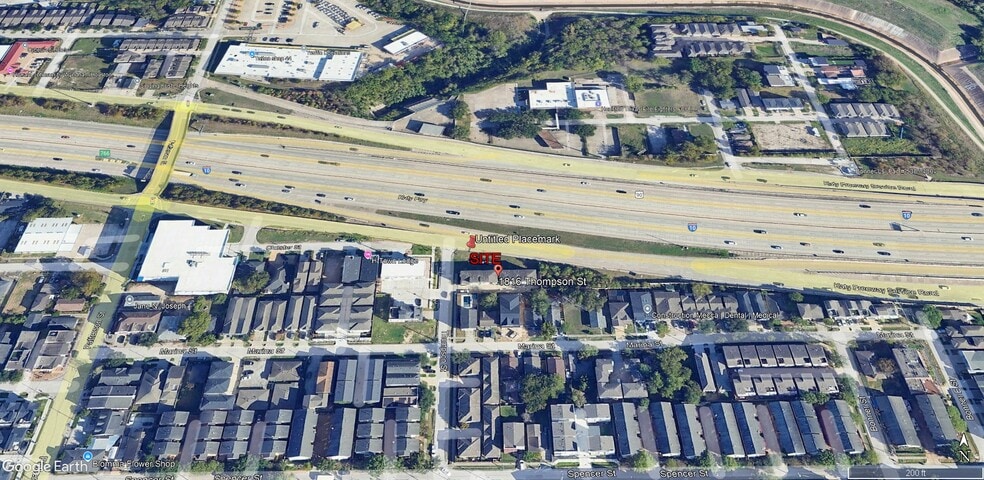 1816 Thompson Street, Houston, TX for sale - Aerial - Image 2 of 4