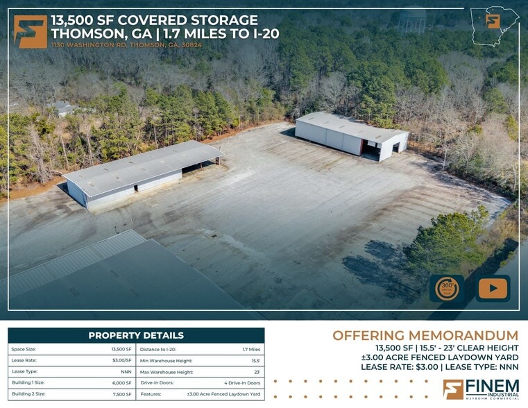 1130 Washington Rd, Thomson, GA for lease - Building Photo - Image 1 of 36