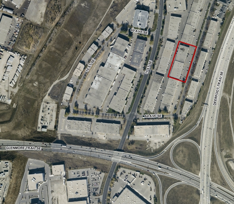 6125 12th St SE, Calgary, AB for lease Aerial- Image 1 of 2