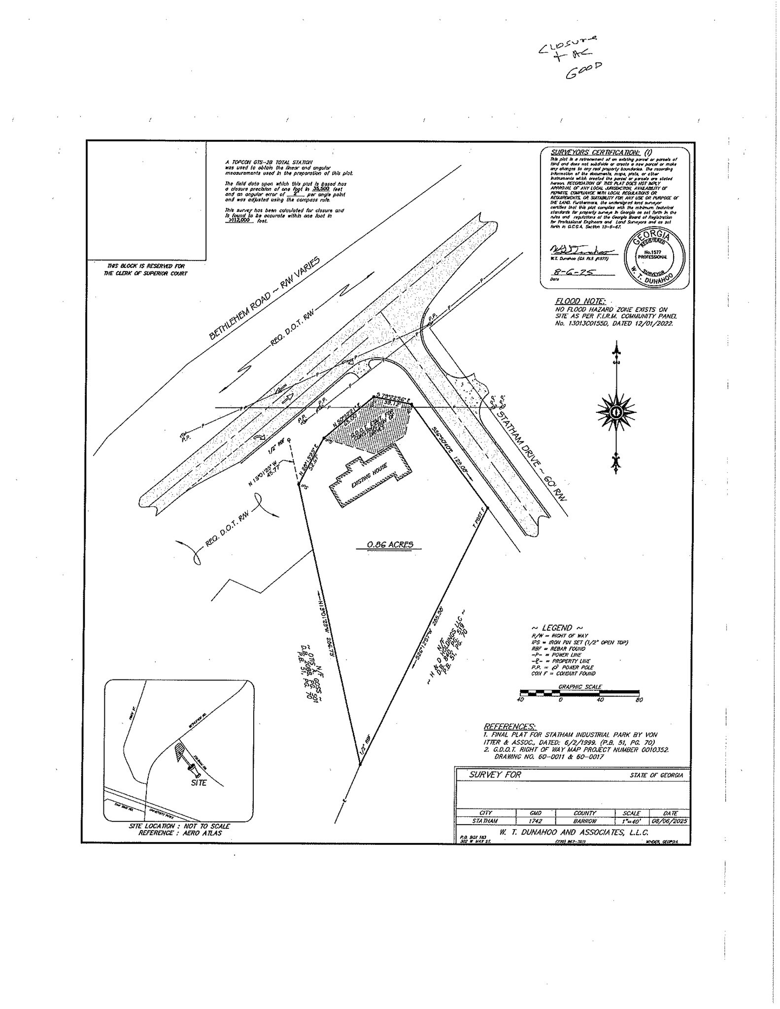 1609 Bethlehem Rd, Statham, GA for sale Site Plan- Image 1 of 2