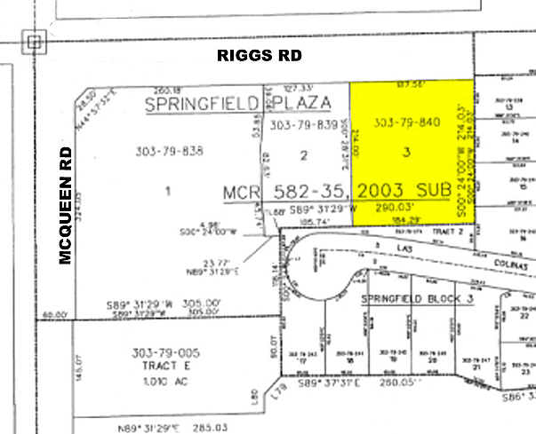 1075 E Riggs Rd, Chandler, AZ for lease - Plat Map - Image 3 of 8