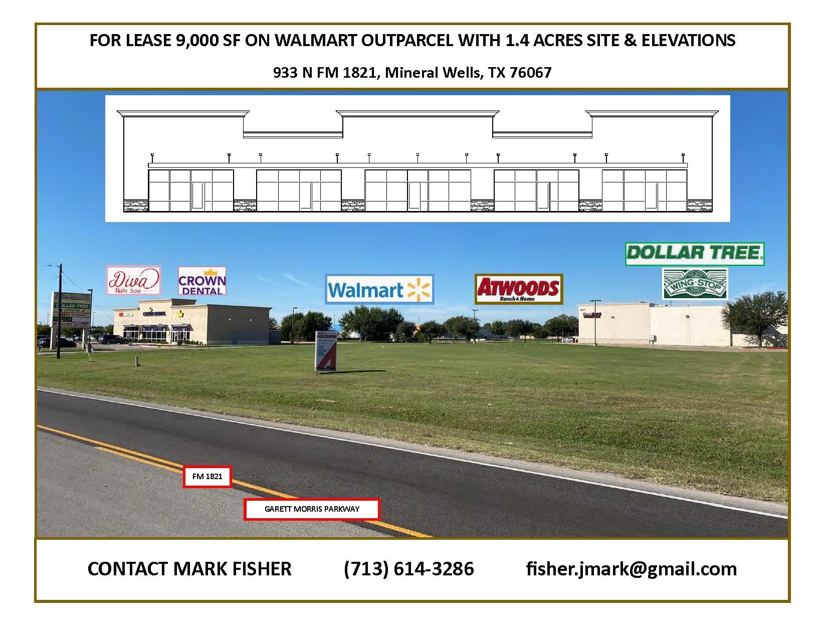 933 N FM 1821 Rd, Mineral Wells, TX 76067 Walmart/Atwood Outparcel 9,000 Sf Leasing