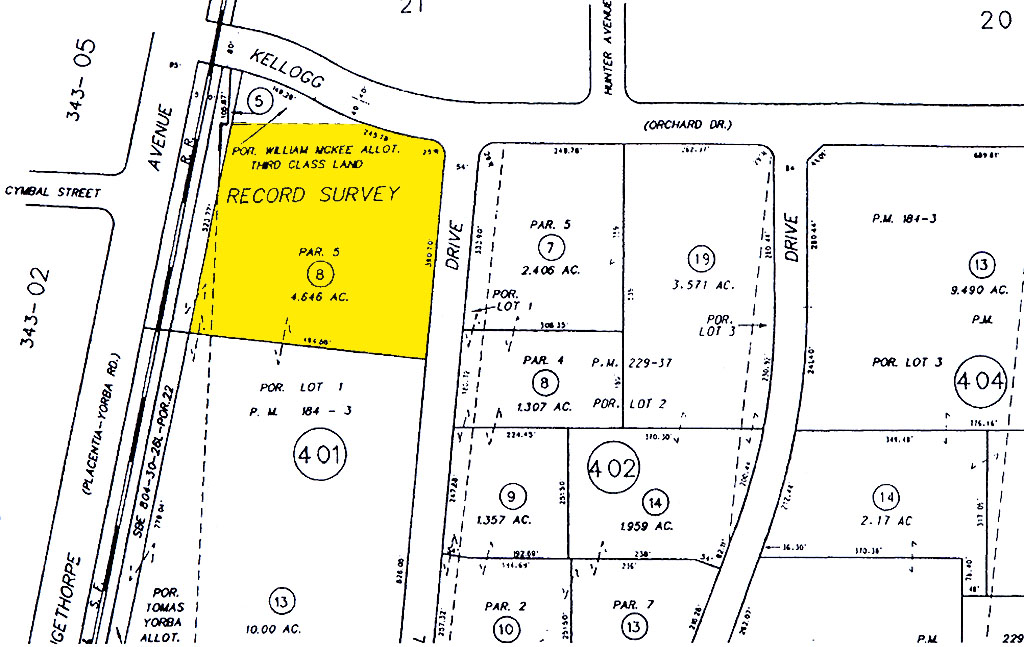 5065 E Hunter Ave, Anaheim, CA for sale Plat Map- Image 1 of 1