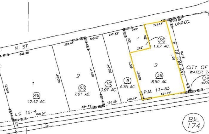 4555 S K St, Tulare, CA for sale - Plat Map - Image 1 of 1