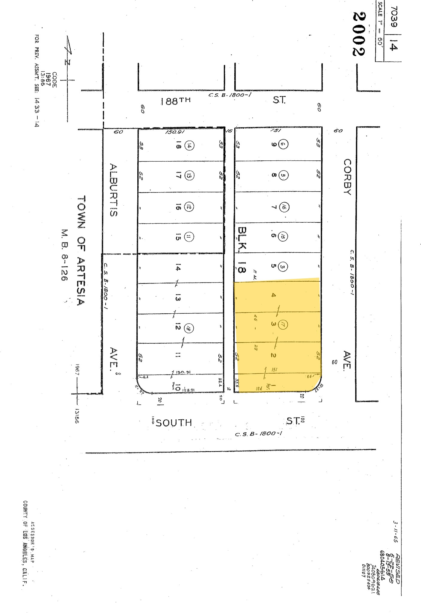 11727-11729 South St, Artesia, CA for sale Plat Map- Image 1 of 1