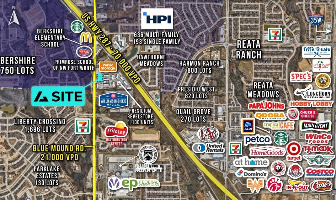 Blue Mound Rd. & US HWY 287, Fort Worth, TX for lease Aerial- Image 1 of 4