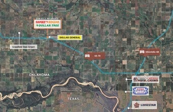 208 E 1st St, Grandfield, OK - AERIAL  map view