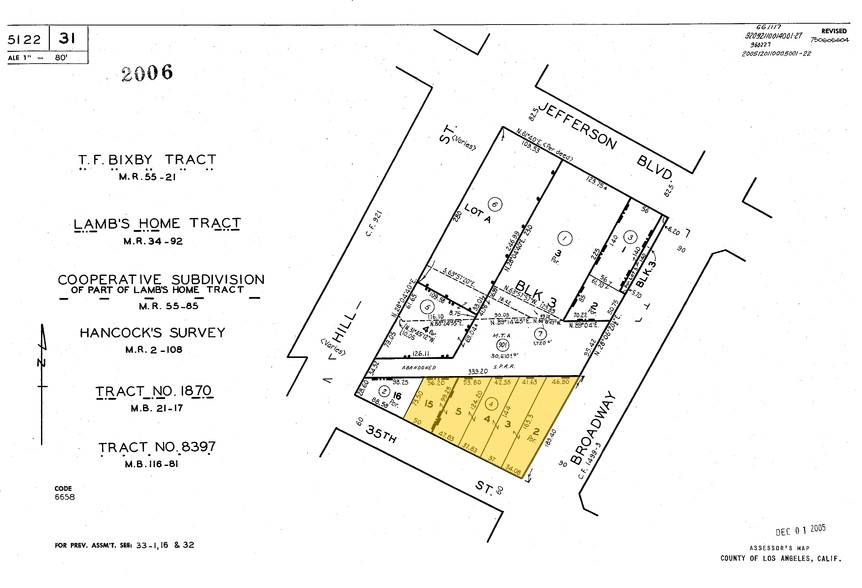 3435 S Broadway, Los Angeles, CA for sale - Plat Map - Image 1 of 1