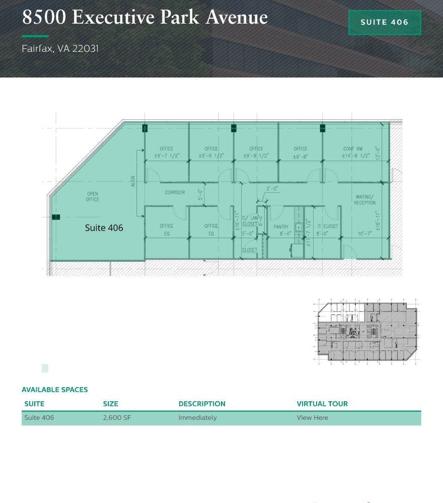 8500 Executive Park Ave, Merrifield, VA for lease Floor Plan- Image 1 of 1