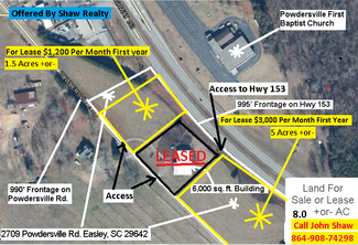 More details for 2709 Powdersville rd, Easley, SC - Land for Lease