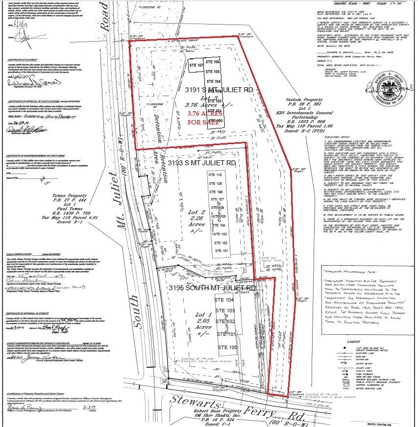 3193 S Mount Juliet Rd, Mt Juliet, TN 37122 Mt Juliet C1 Zoned Land Commercial (Lot 3)