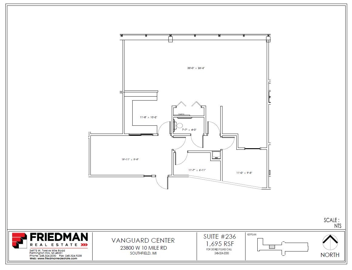 23800 W 10 Mile Rd, Southfield, MI for lease Floor Plan- Image 1 of 2