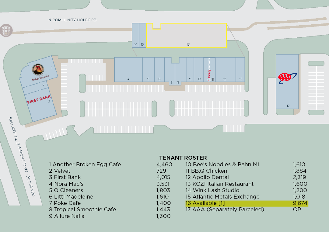 11324 N Community House Rd, Charlotte, NC for lease Site Plan- Image 1 of 1