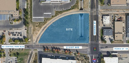 NWC E 51st & Havana St, Denver, CO - AERIAL  map view