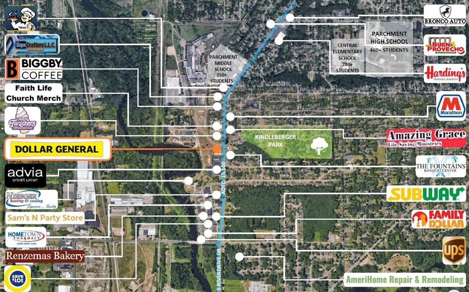 530 S Riverview Dr, Parchment, MI 49004 Dollar General