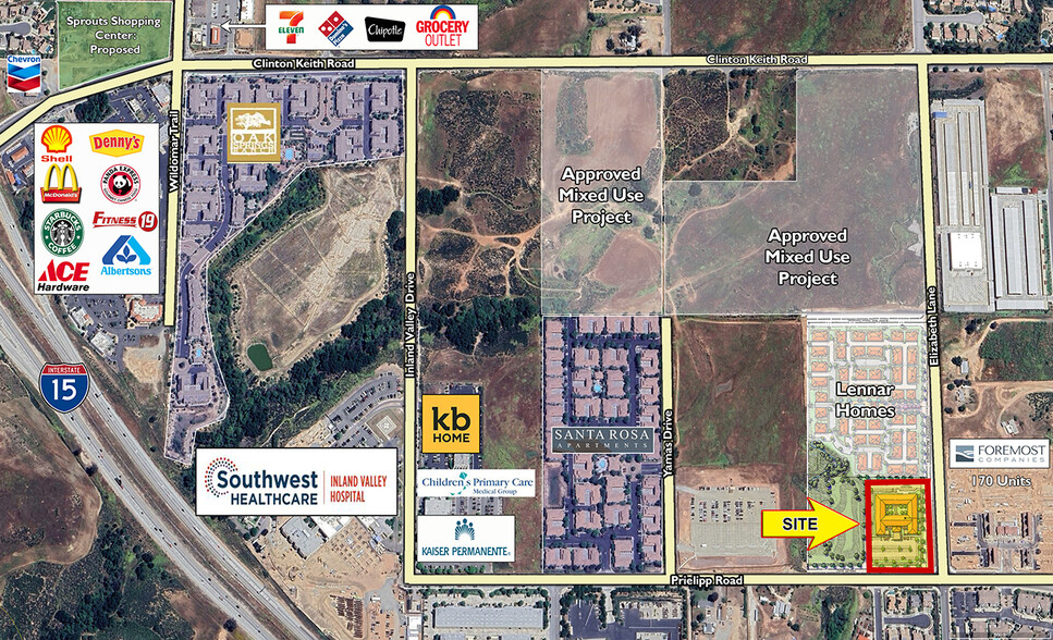 NWC Prielipp Road & Elizabeth Lane, Wildomar, CA for sale - Aerial - Image 2 of 3