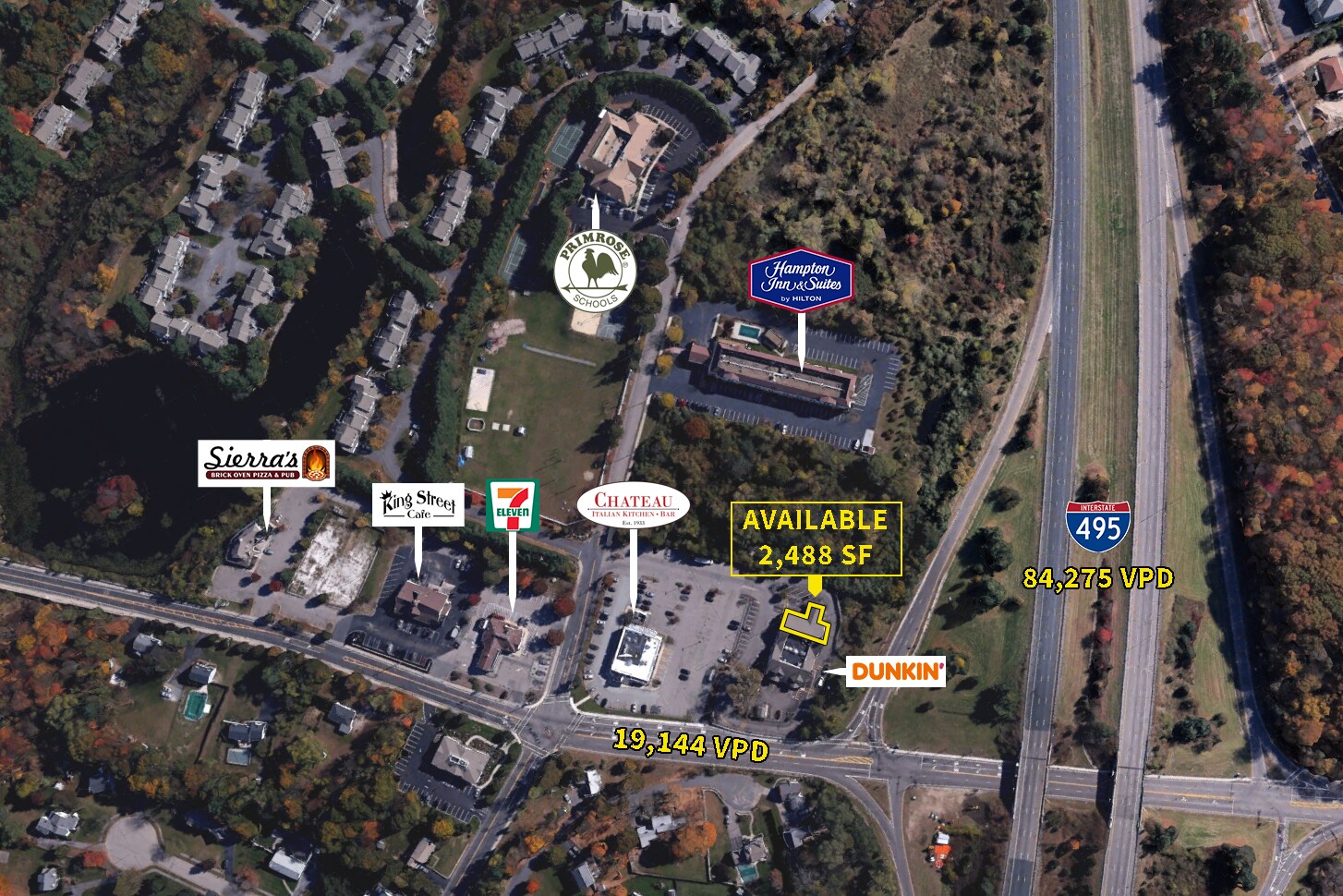 460-490 King St, Franklin, MA for lease Aerial- Image 1 of 7