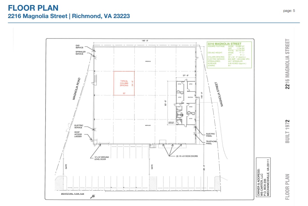 2216 Magnolia St, Richmond, VA for lease Floor Plan- Image 1 of 1