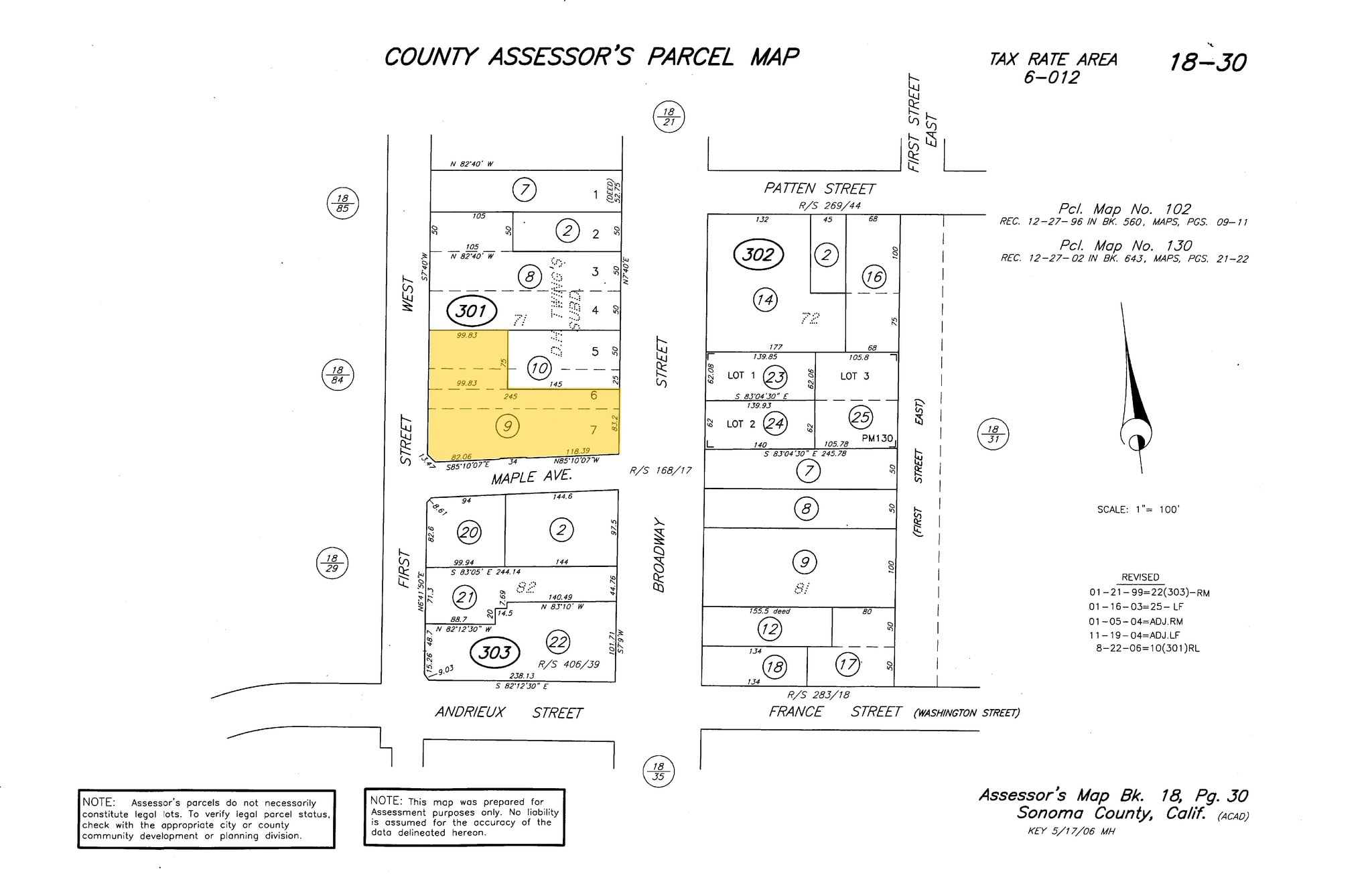 645-651 Broadway, Sonoma, CA for sale Plat Map- Image 1 of 1