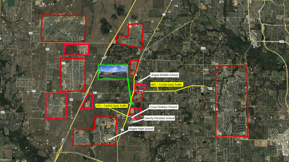 104 Frenchtown Rd, Argyle, TX for lease - Aerial - Image 3 of 3