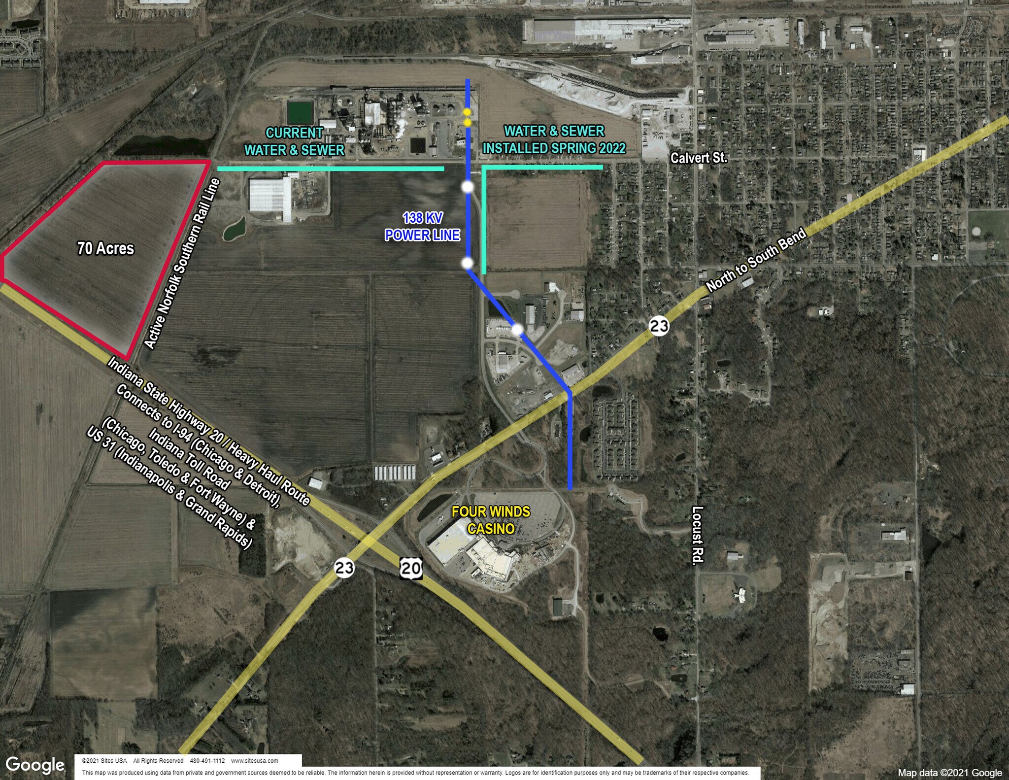 W. Calvert Street, South Bend, IN for sale Aerial- Image 1 of 1