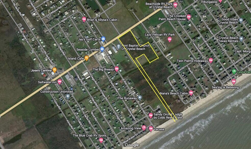 1240 Highway 87, Crystal Beach, TX 77650 Beach Access on Hwy 87