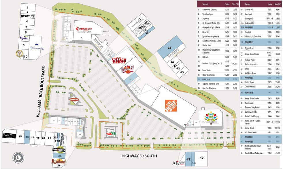 First Colony Mall Map 15201-15555 Southwest Fwy, Sugar Land, Tx 77478 - First Colony Commons |  Loopnet