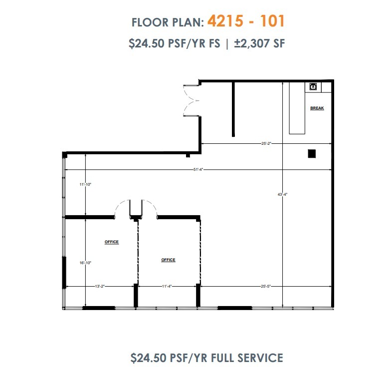 4215 E McDowell Rd, Mesa, AZ for lease Floor Plan- Image 1 of 6