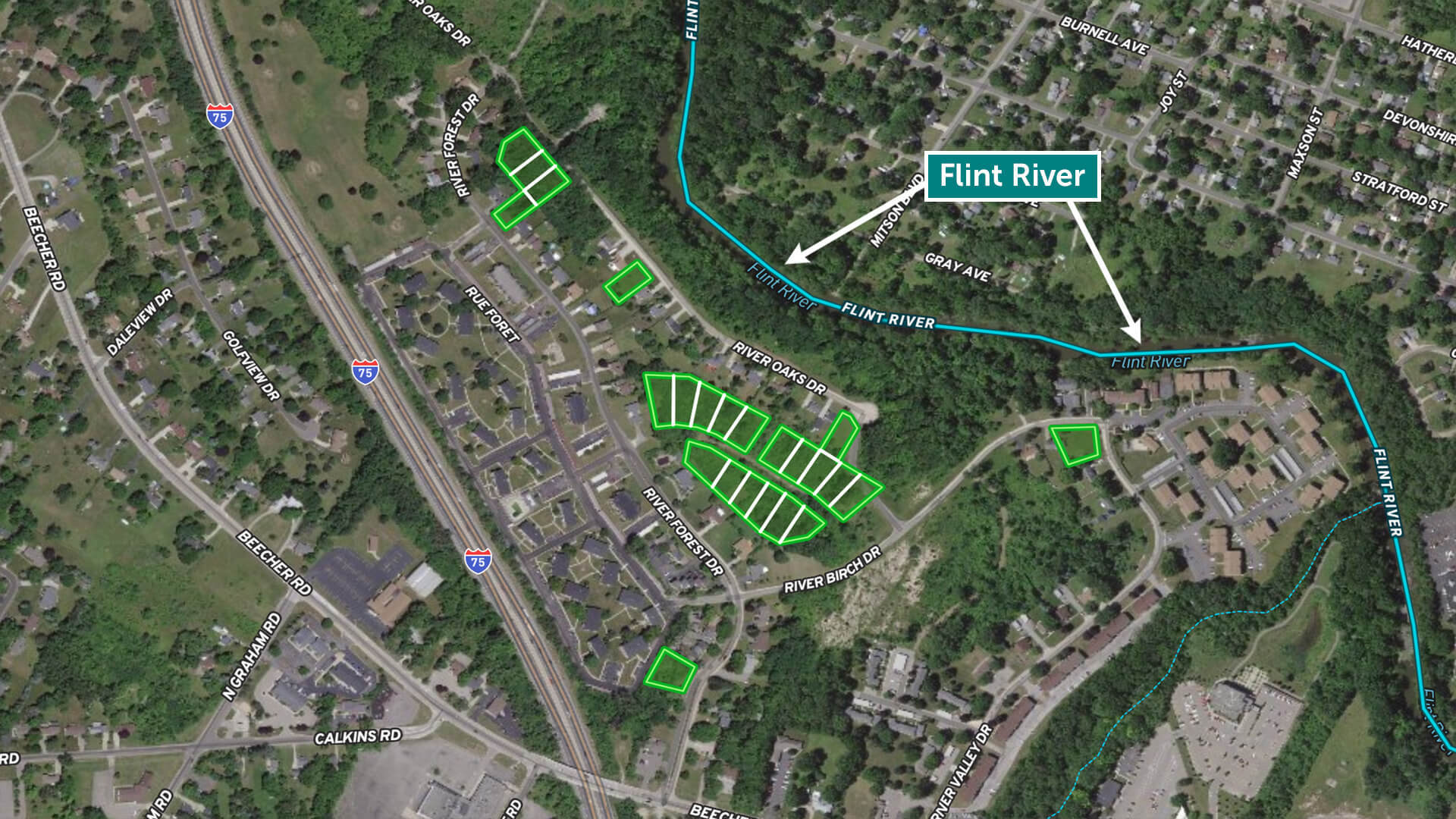 River Oaks Drive, Flint, MI for sale Aerial- Image 1 of 1