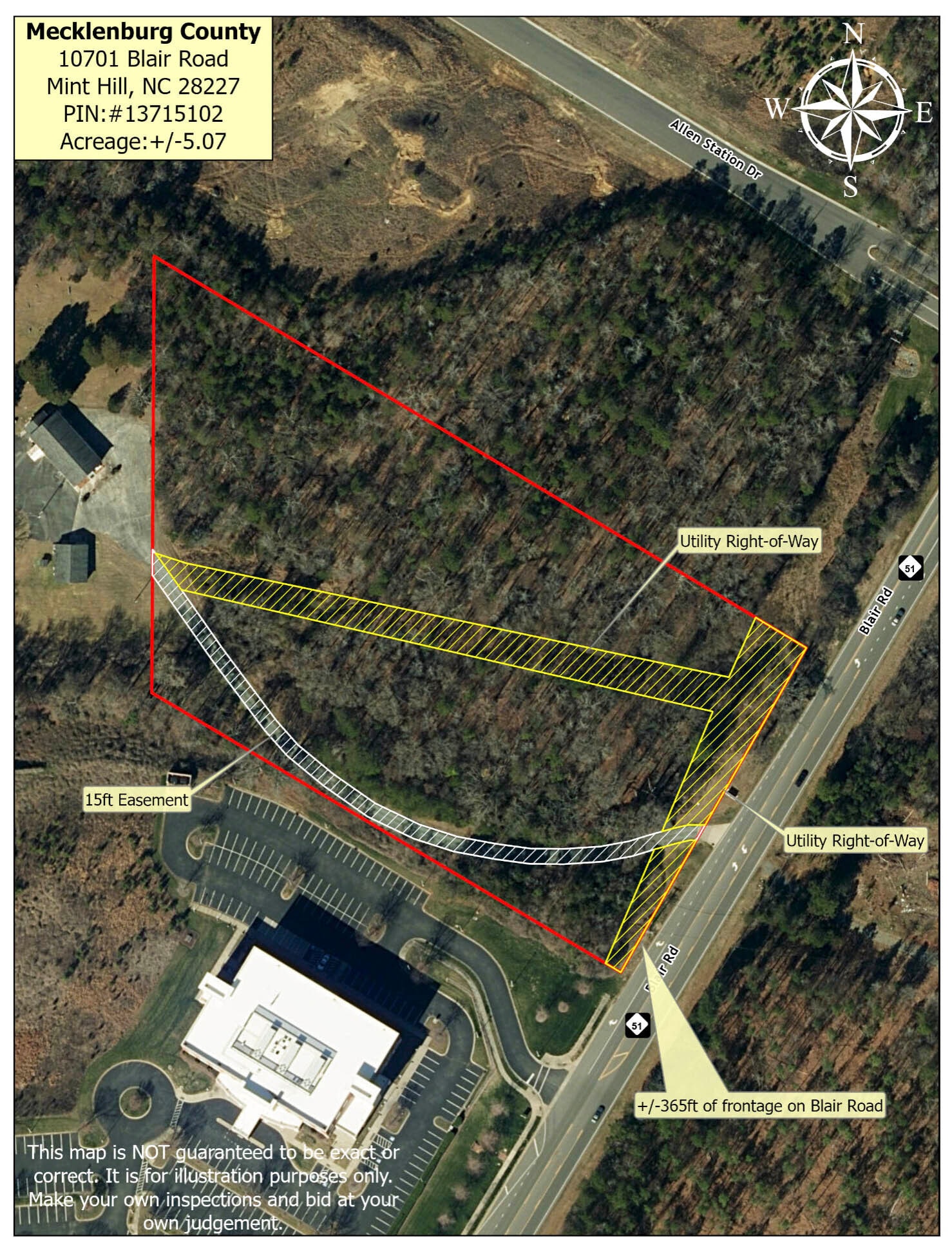 10701 Blair Rd. rd, Mint Hill, NC for sale Aerial- Image 1 of 2