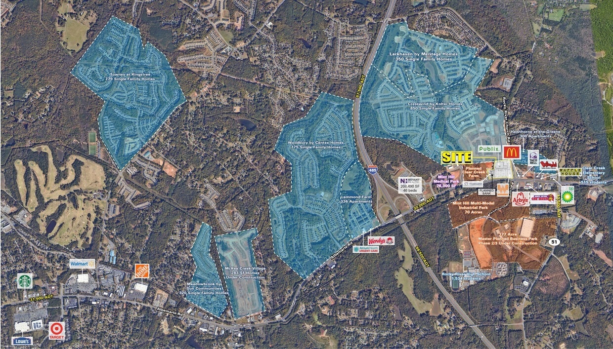 12925 Albemarle Rd, Charlotte, NC for lease Aerial- Image 1 of 4