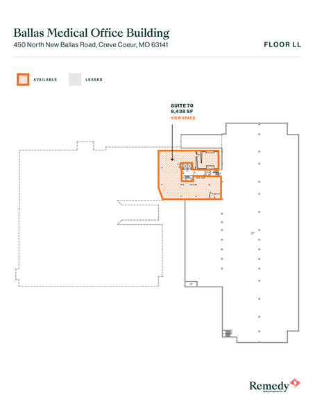 450 N New Ballas Rd, Creve Coeur, MO for lease - Floor Plan - Image 2 of 10