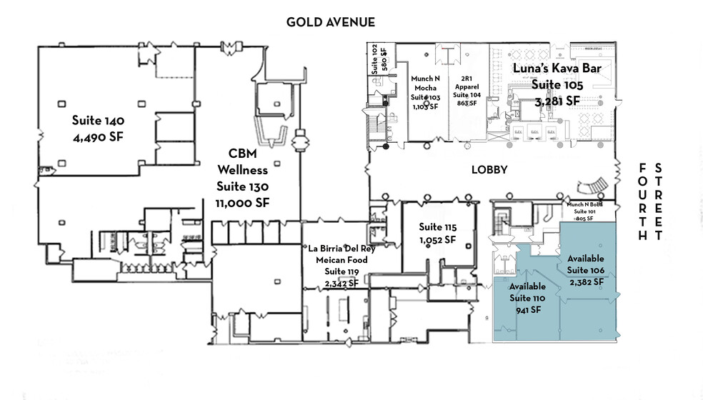 400 Gold Ave SW, Albuquerque, NM for lease - Site Plan - Image 2 of 10