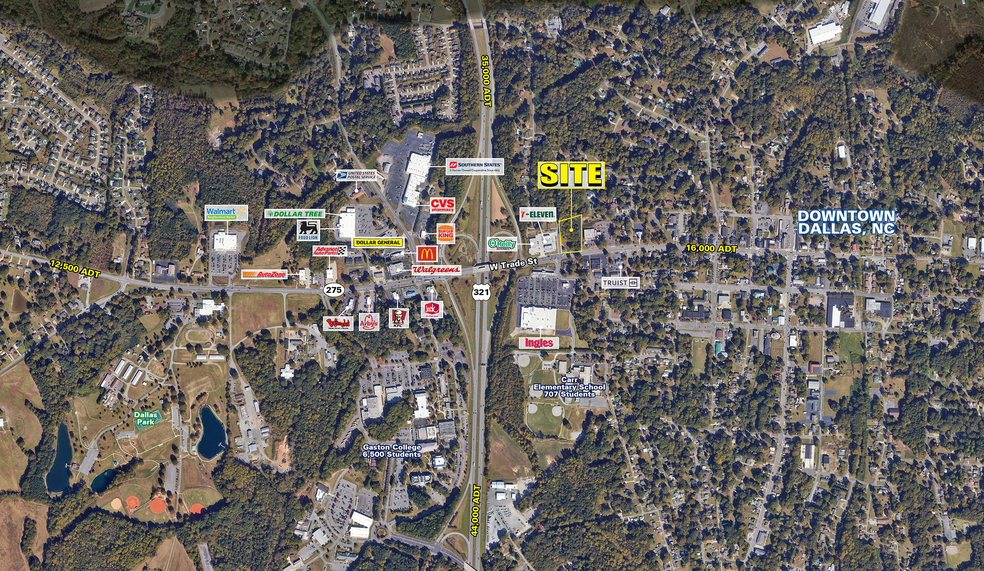 706 W Trade St, Dallas, NC for lease - Aerial - Image 1 of 3