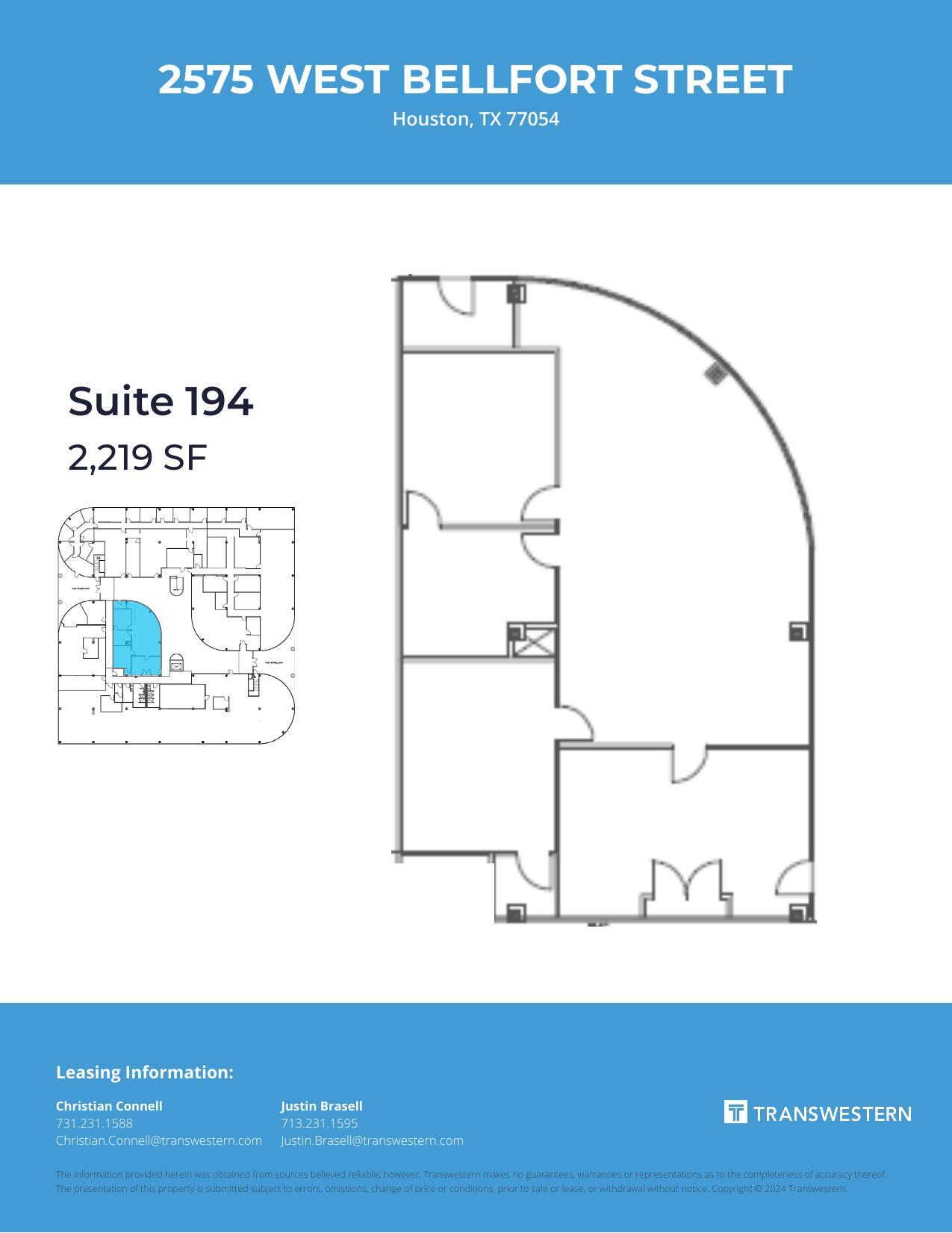 2575 W Bellfort St, Houston, TX for lease Floor Plan- Image 1 of 1