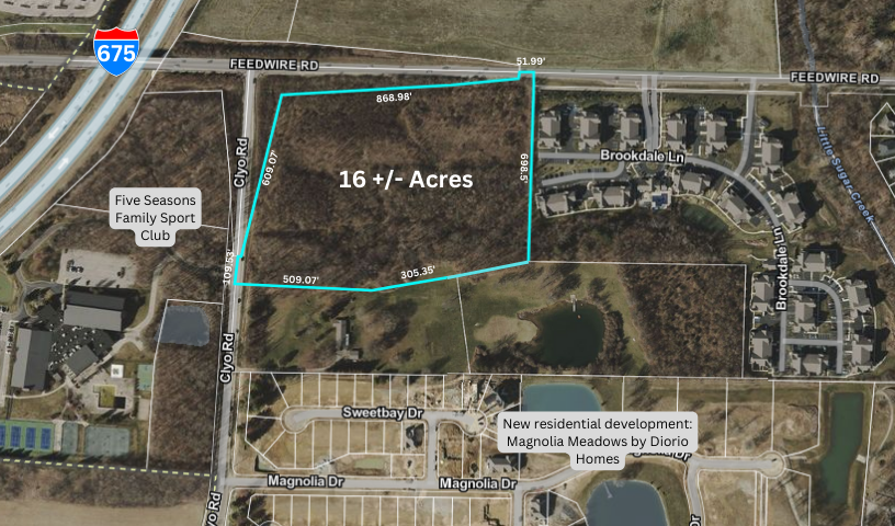 SE Corner of Clyo Rd & Feedwire rd, Sugarcreek Township, OH for sale - Aerial - Image 1 of 2