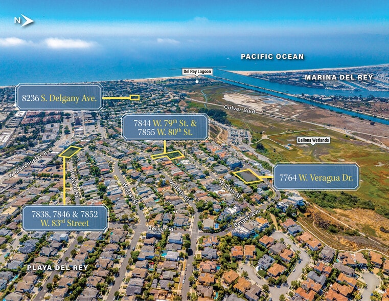 Playa del Rey Development Sites for SFH portfolio of 6 properties for sale on LoopNet.com - Aerial - Image 1 of 8