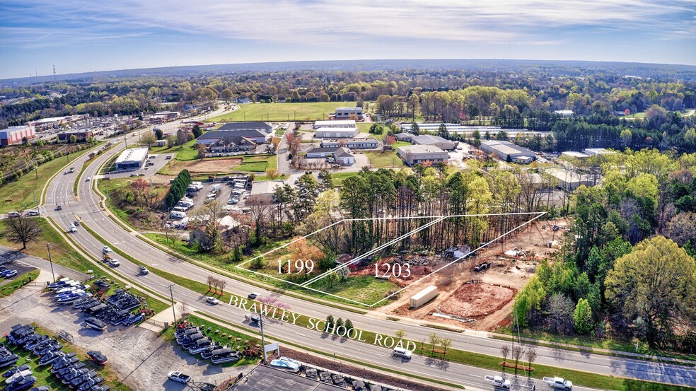 1199/1203 Brawley School Road, Mooresville, NC for sale - Aerial - Image 1 of 8