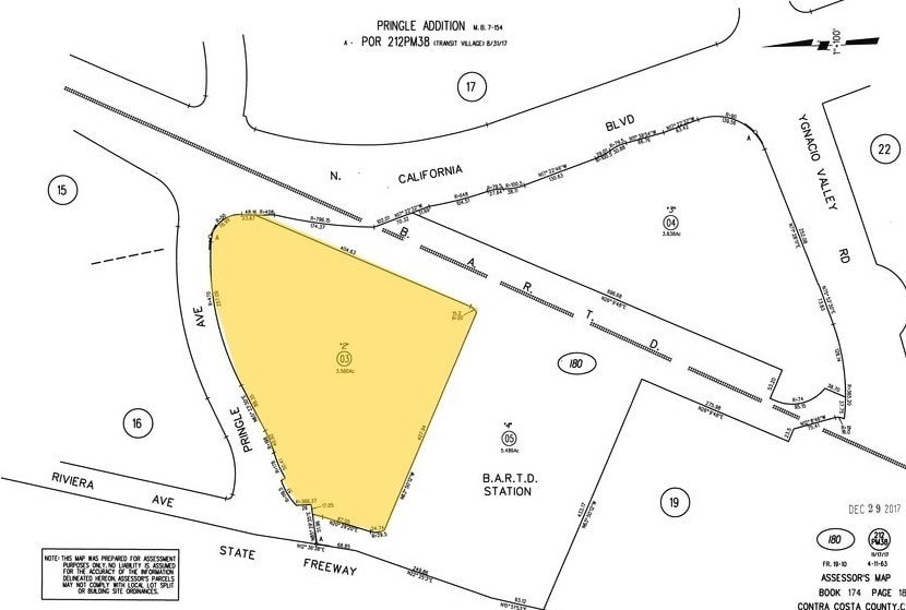 101 Pringle Ave, Walnut Creek, CA for lease - Plat Map - Image 2 of 32