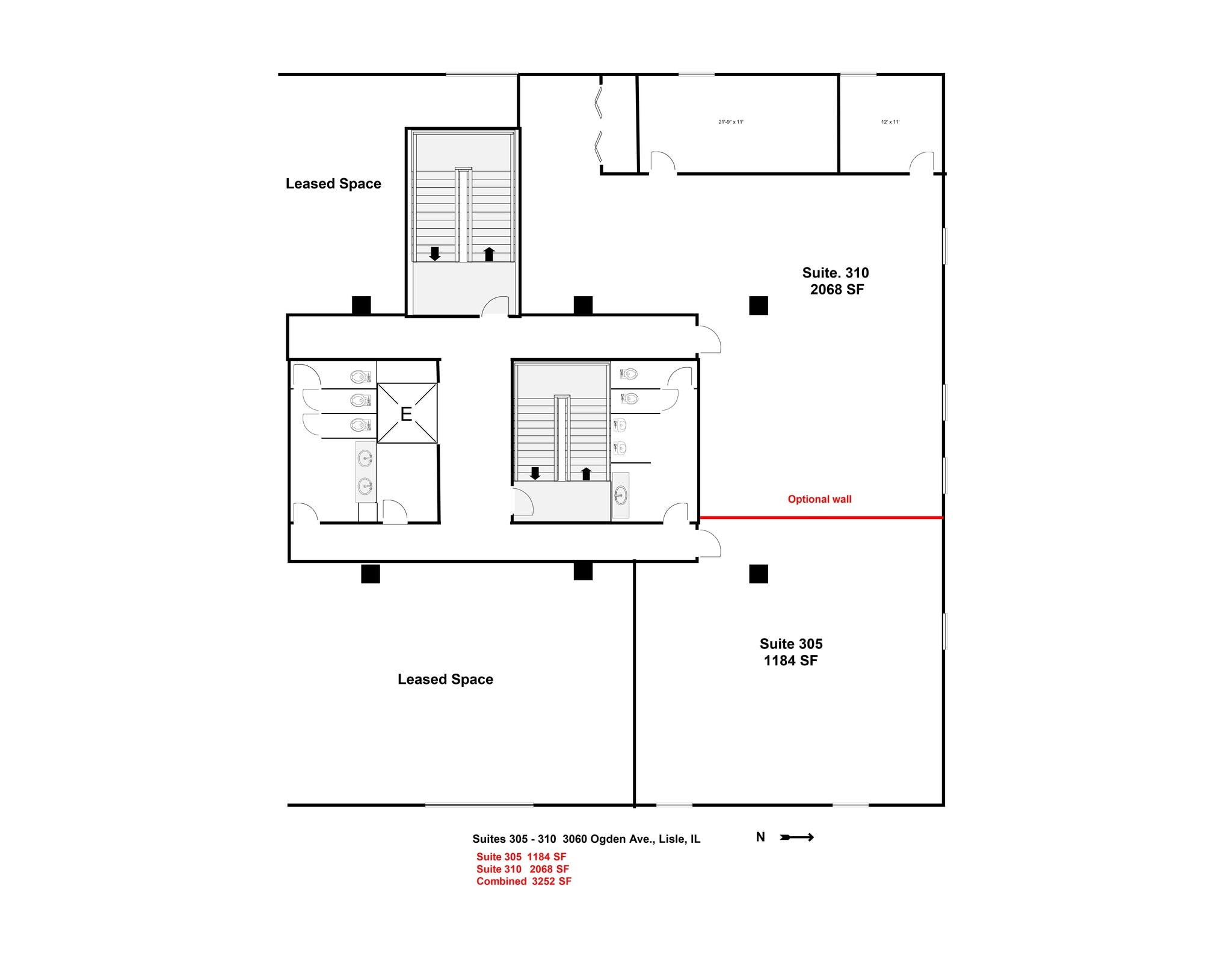 3060-3080 Ogden Ave, Lisle, IL for lease Site Plan- Image 1 of 1